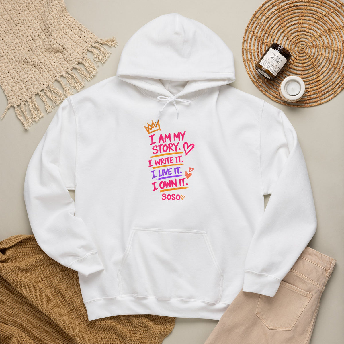 SOSO “My Story” Self-Expression Unisex Pullover Hoodie