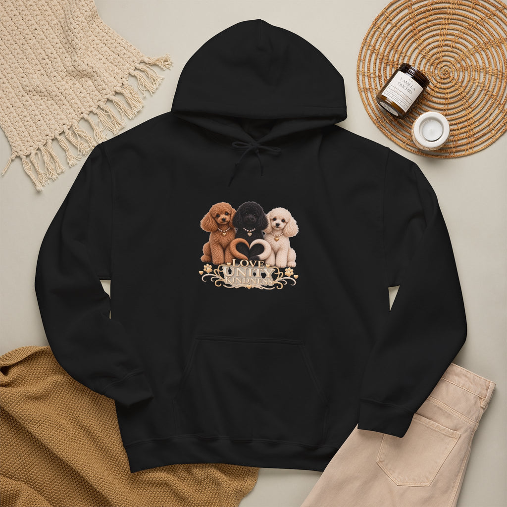 SOSO “Love, Unity & Kindness” Poodle Self-Expression Unisex Pullover Hoodie