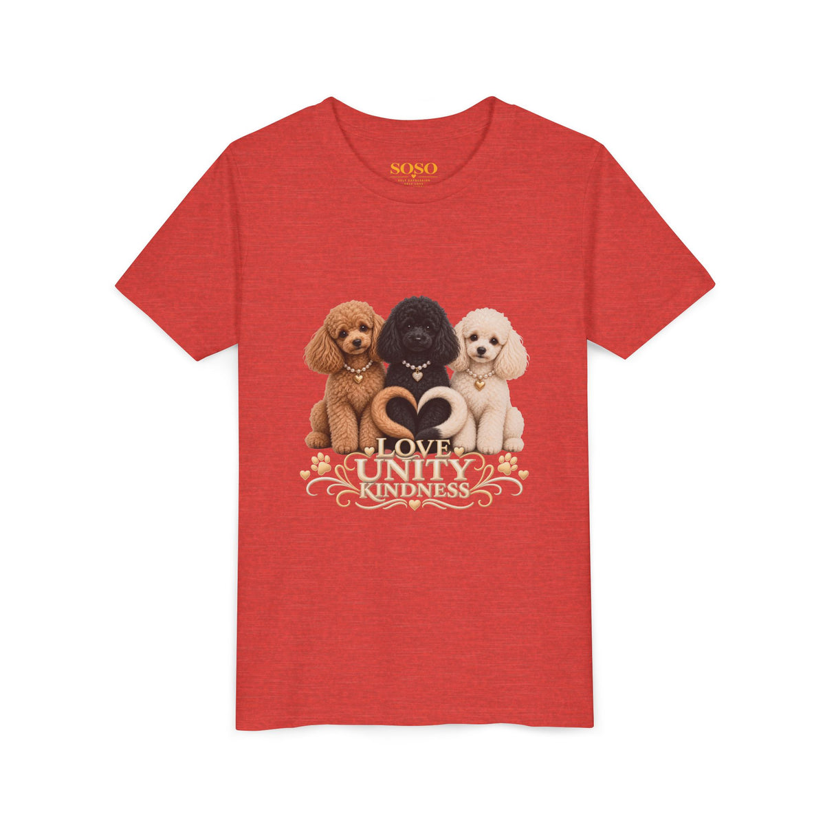 SOSO “Love, Unity & Kindness” Poodle Youth Self-Expression Tee