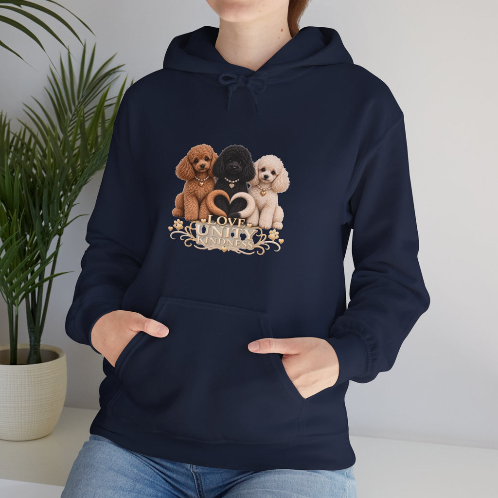 SOSO “Love, Unity & Kindness” Poodle Self-Expression Unisex Pullover Hoodie