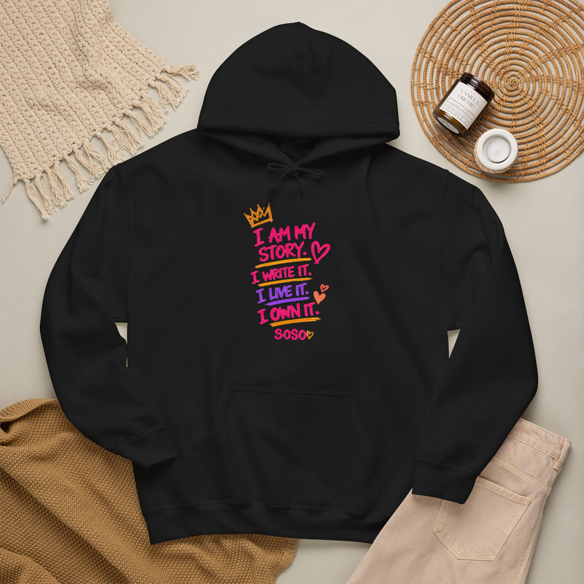 SOSO “My Story” Self-Expression Unisex Pullover Hoodie